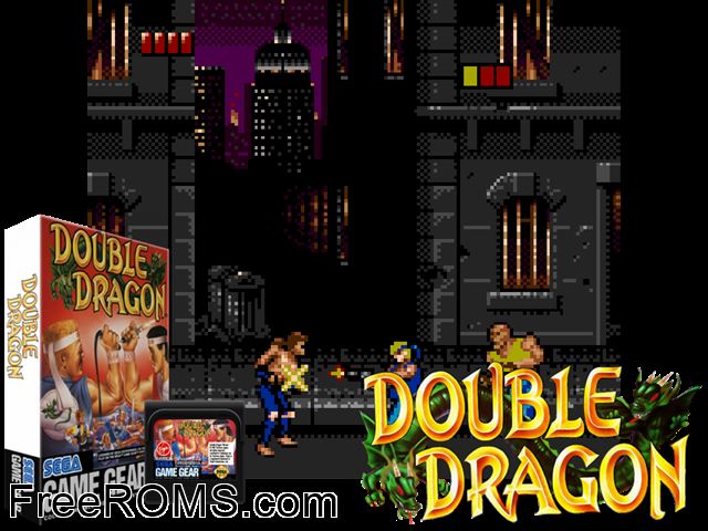 Double Dragon Game Gear game showing 3D box cover and gameplay screenshot